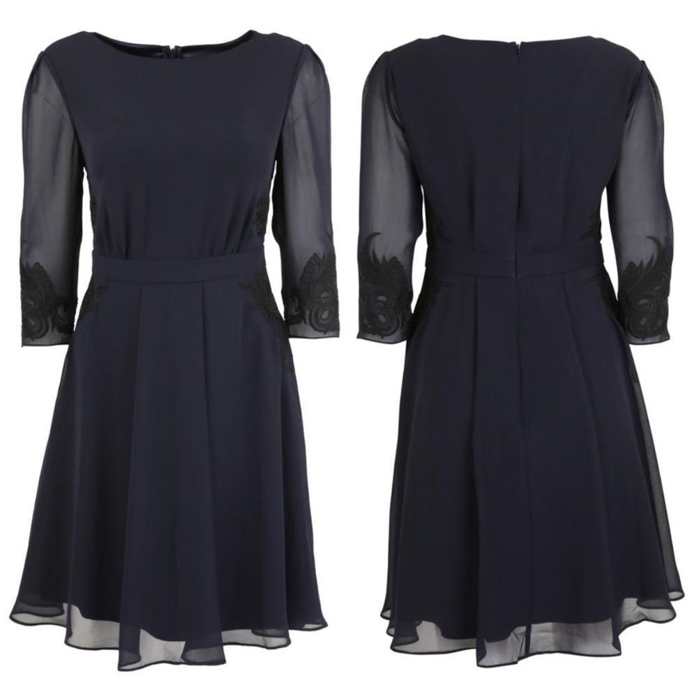Ted Baker Blue Gaenor Embroidered Detail Cocktail - Picture 1 of 5